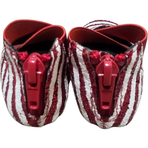 NEW A Bear Co Toddler Size 3 Red White Stripe Glitter Ballerina Flat Christmas - Picture 5 of 9